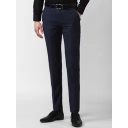 Van Heusen Men Navy Blue Formal Trousers-picture-25