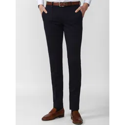 Van Heusen Men Navy Blue Slim Fit Formal Trousers-picture-13