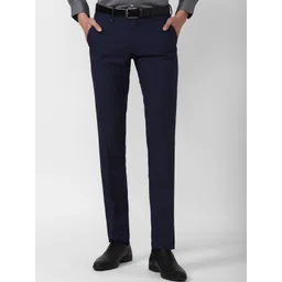 Van Heusen Men Navy Blue Slim Fit Trousers-picture-11