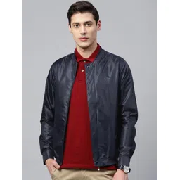 Van Heusen Men Navy Blue Solid Tailored Jacket-picture-36