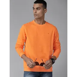 Van Heusen Men Orange Solid Sweatshirt-picture-16