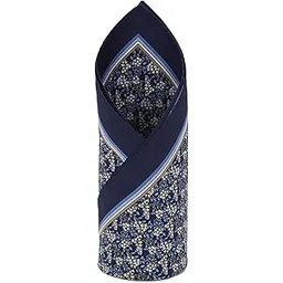 van heusen Men Polyester Navy Print Casual Style Party Pocket Square,Free Size,Blue-picture-18
