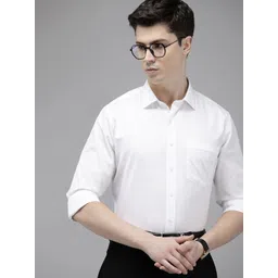 Van Heusen Men Pure Cotton Slim Fit Opaque Formal Shirt-image-14