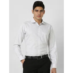 Van Heusen Men Regular Fit Grid Tattersall Checked Formal Shirt-image-40