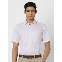 Van Heusen Men Regular Fit Spread Collar Micro Ditsy Printed Cotton Formal Shirt-picture-22