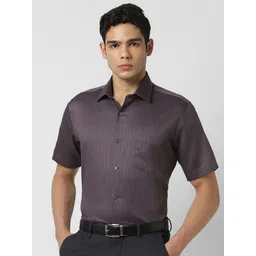 Van Heusen Men Regular Fit Spread Collar Micro Ditsy Printed Cotton Formal Shirt-picture-25