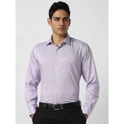 Van Heusen Men Regular Fit Spread Collar Textured Cotton Formal Shirt-picture-30