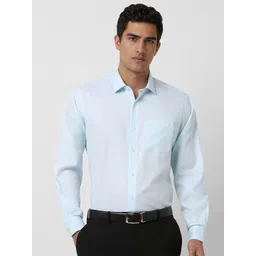 Van Heusen Men Regular Fit Spread Collar Textured Cotton Formal Shirt-picture-39