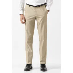 van heusen Men Slim Fit Beige Polyester Trousers-picture-15