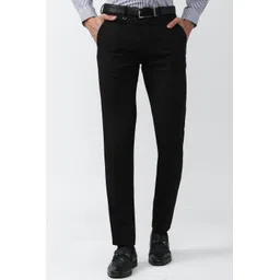 van heusen Men Slim Fit Black Polycotton Trousers-picture-15