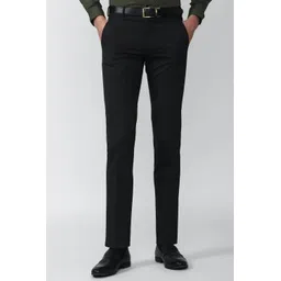 van heusen Men Slim Fit Black Viscose Rayon Trousers-picture-14