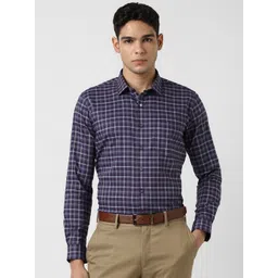 Van Heusen Men Slim Fit Checked Formal Shirt-image-36