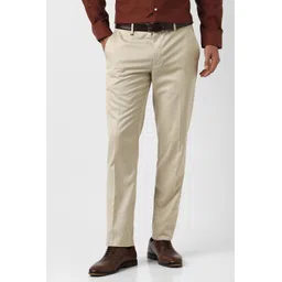 van heusen Men Slim Fit Cream Polyester Trousers-picture-12