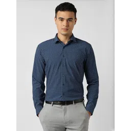 Van Heusen Men Slim Fit Geometric Printed Spread Collar Formal Shirt-picture-26