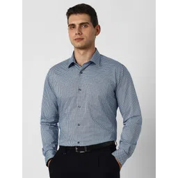 Van Heusen Men Slim Fit Geometric Printed Spread Collar Pure Cotton Formal Shirt-picture-28