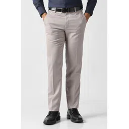 van heusen Men Slim Fit Grey Polyester Trousers-picture-11