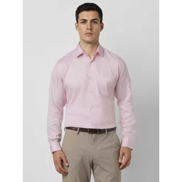 Van Heusen Men Slim Fit Micro Checked Spread Collar Pure Cotton Formal Shirt-picture-21