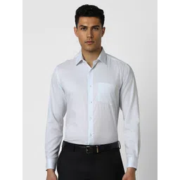 Van Heusen Men Slim Fit Spread Collar Textured Cotton Formal Shirt-image-0