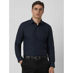 Van Heusen Men Slim Fit Spread Collar Vertical Striped Cotton Formal Shirt-image-17