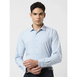 Van Heusen Men Slim Fit Textured Spread Collar Formal Shirt-picture-18