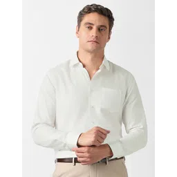 Van Heusen Men Slim Fit Textured Spread Collar Pure Cotton Formal Shirt-picture-20