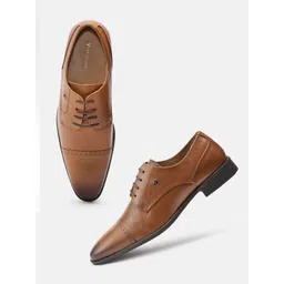 Van Heusen Men Solid Leather Brogues Formal Shoes-picture-12