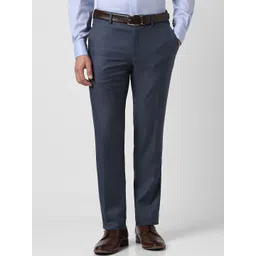 Van Heusen Men Solid Mid-Rise Regular Fit Formal Trousers-picture-30