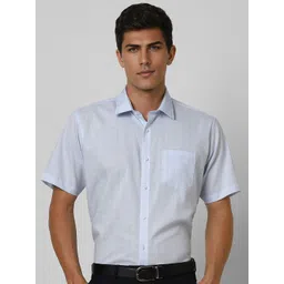 Van Heusen Men Spread Collar Checked Cotton Slim Fit Formal Shirt-picture-39