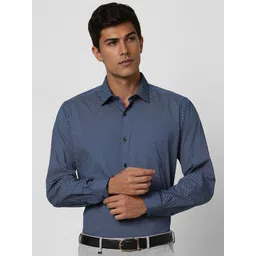 Van Heusen Men Spread Collar Geometric Printed Cotton Slim Fit Formal Shirt-image-42