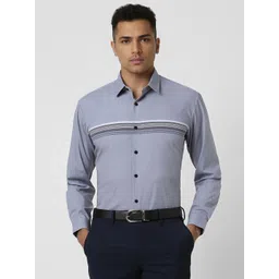 Van Heusen Men Spread Collar Horizontal Striped Slim Fit Formal Shirt-picture-28