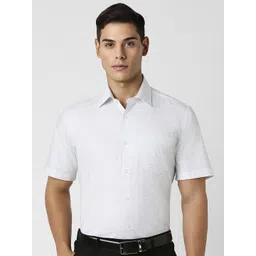 Van Heusen Men Spread Collar Micro Checked Cotton Formal Shirt-picture-33