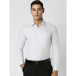 Van Heusen Men Spread Collar Micro Checked Cotton Slim Fit Formal Shirt-image-30