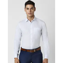 Van Heusen Men Spread Collar Micro Checked Cotton Slim Fit Formal Shirt-image-36