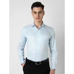 Van Heusen Men Spread Collar Solid Cotton Formal Shirt-picture-21