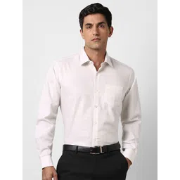 Van Heusen Men Spread Collar Solid Cotton Formal Shirt-picture-31