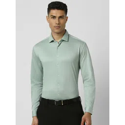 Van Heusen Men Spread Collar Solid Cotton Slim Fit Formal Shirt-picture-22