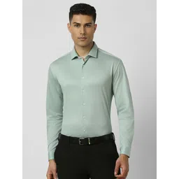 Van Heusen Men Spread Collar Solid Cotton Slim Fit Formal Shirt-picture-19
