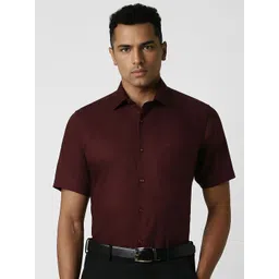 Van Heusen Men Spread Collar Solid Cotton Slim Fit Formal Shirt-picture-35