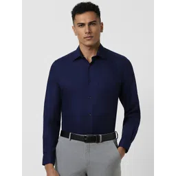 Van Heusen Men Spread Collar Solid Cotton Slim Fit Formal Shirt-picture-10