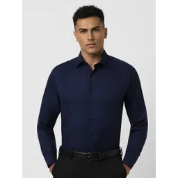 Van Heusen Men Spread Collar Solid Cotton Slim Fit Formal Shirt-picture-13