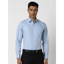 Van Heusen Men Spread Collar Solid Cotton Slim Fit Formal Shirt-picture-33