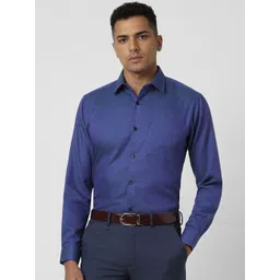 Van Heusen Men Spread Collar Solid Cotton Slim Fit Formal Shirt-picture-44