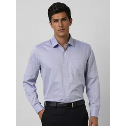 Van Heusen Men Spread Collar Solid Cotton Slim Fit Formal Shirt-picture-34