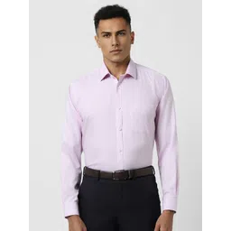 Van Heusen Men Spread Collar Vertical Striped Cotton Slim Fit Formal Shirt-picture-13