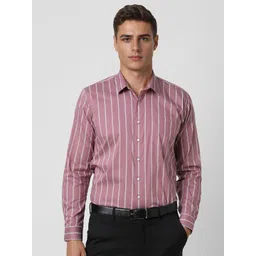Van Heusen Men Spread Collar Vertical Striped Cotton Slim Fit Formal Shirt-picture-15