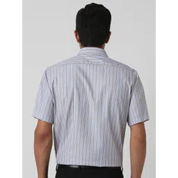 Van Heusen Men Spread Collar Vertical Striped Cotton Slim Fit Formal Shirt image 2