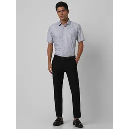 Van Heusen Men Spread Collar Vertical Striped Cotton Slim Fit Formal Shirt image 3