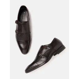 Van Heusen Men Textured Leather Formal Monk Shoes-picture-33