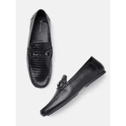 Van Heusen Men Textured Leather Horsebit Loafers-picture-25