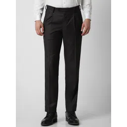 Van Heusen Men Textured Pleated Formal Trousers-picture-41